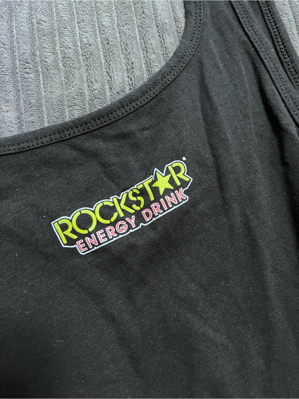 Rockstar Energy Black Tank Top with Neon Star Graphic - Picture 3 of 3